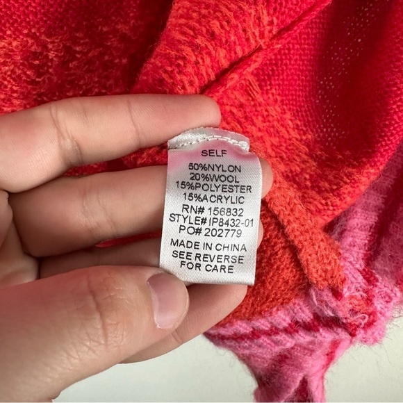 Bibi Pimk Purple Red Fuzzy Open Front Cardigan Size Small - Picture 5 of 6